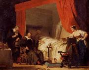 Alexandre-Evariste Fragonard Cardinal Mazarin at the Deathbed of Eustache Le Sueur oil painting reproduction